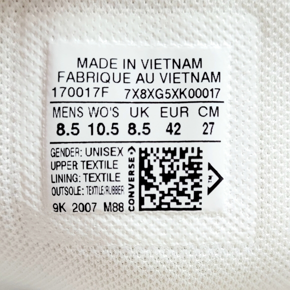 Converse CTAS HI 'Cozy Club' Black Egret Men's 8.5 Women's 10.5 - Picture 6 of 6